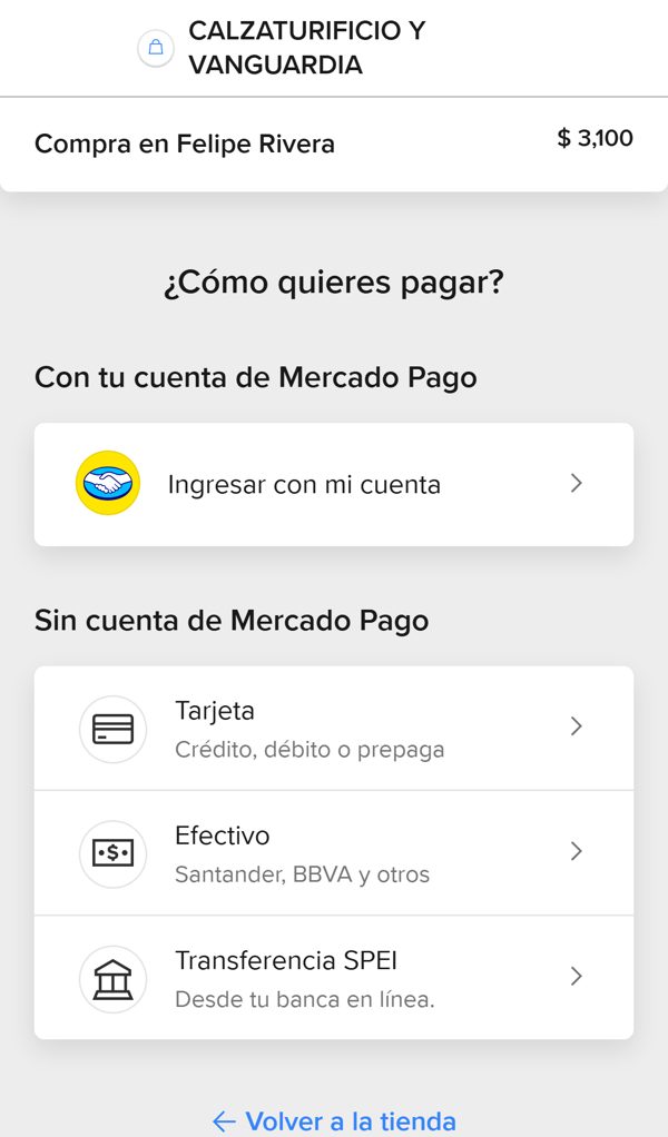 Pantalla de Mercado Pago